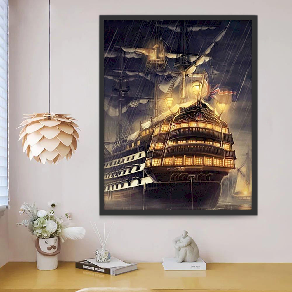 Paquebot dans la tempête Peinture par Numéros