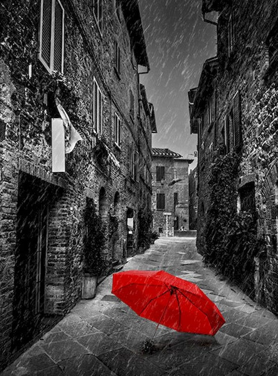 Parapluie Rouge Peinture par Numéros