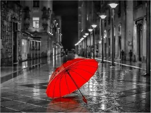 Parapluie Rouge Peinture par Numéros PBNNATW369
