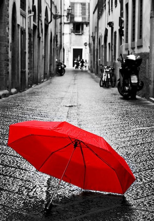 Parapluie Rouge Peinture par Numéros