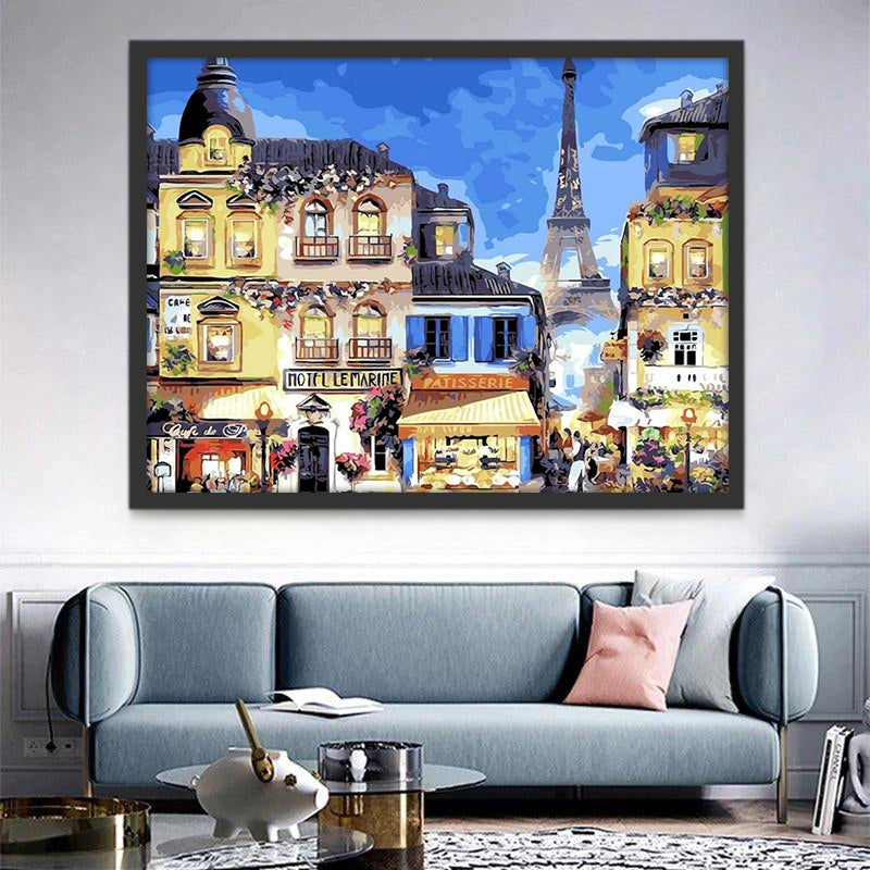 Paris Paysage Ville Peinture par Numéros