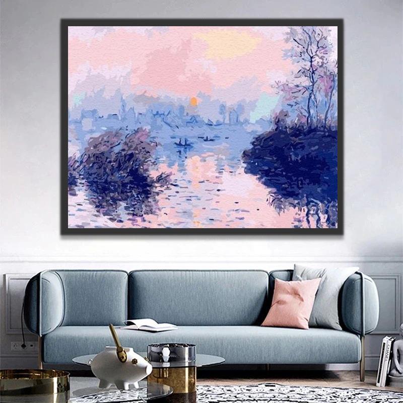 Paysage Art abstrait Peinture par Numéros