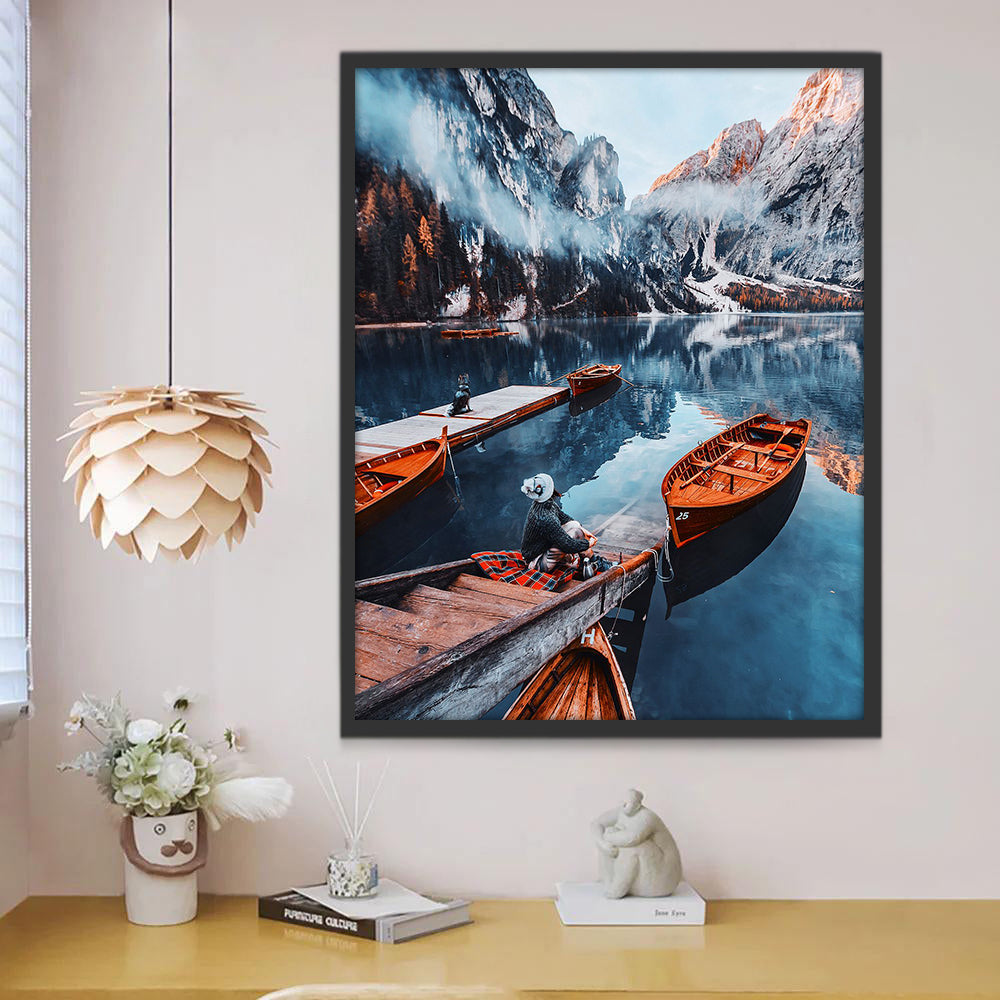 Paysage Bateau Magnifique Peinture par Numéros