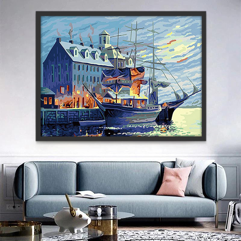Paysage Bateau Peinture par Numéros PBNBOAW73