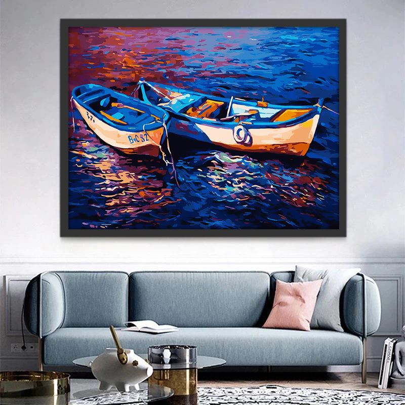 Paysage Bateaux Peinture par Numéros