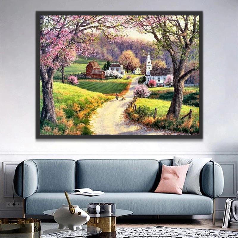 Paysage Campagne Peinture par Numéros