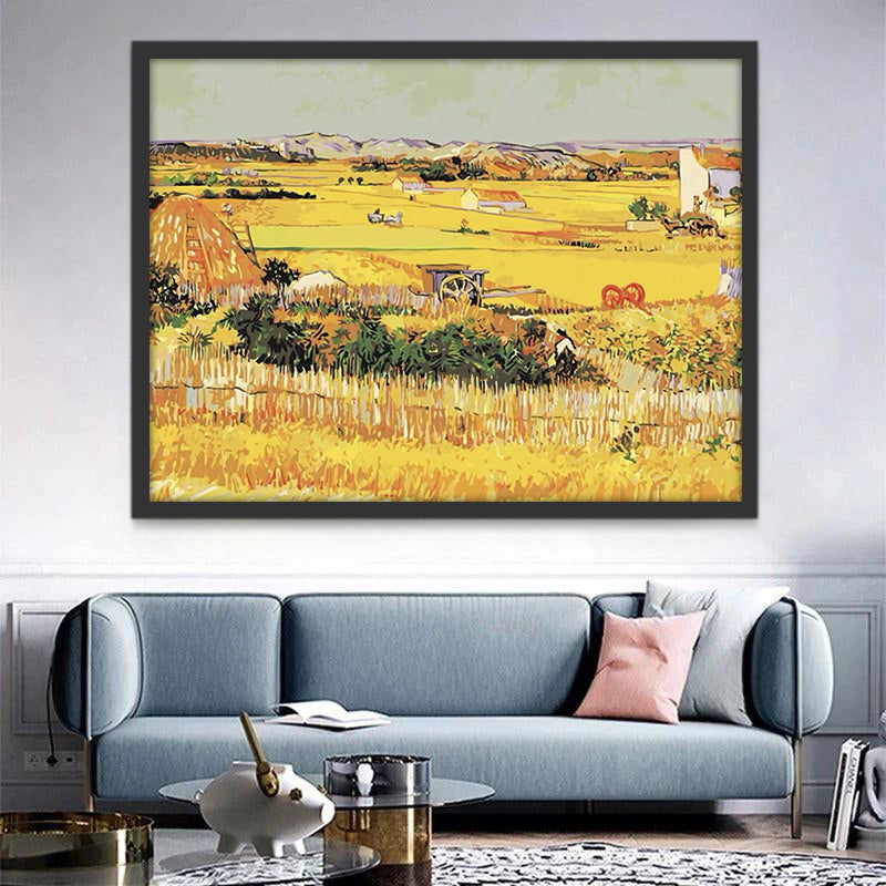 Paysage Champêtre en cours de Récolte Peinture par Numéros