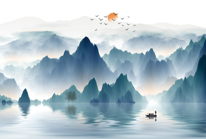 Paysage Chinois Peinture par Numéros