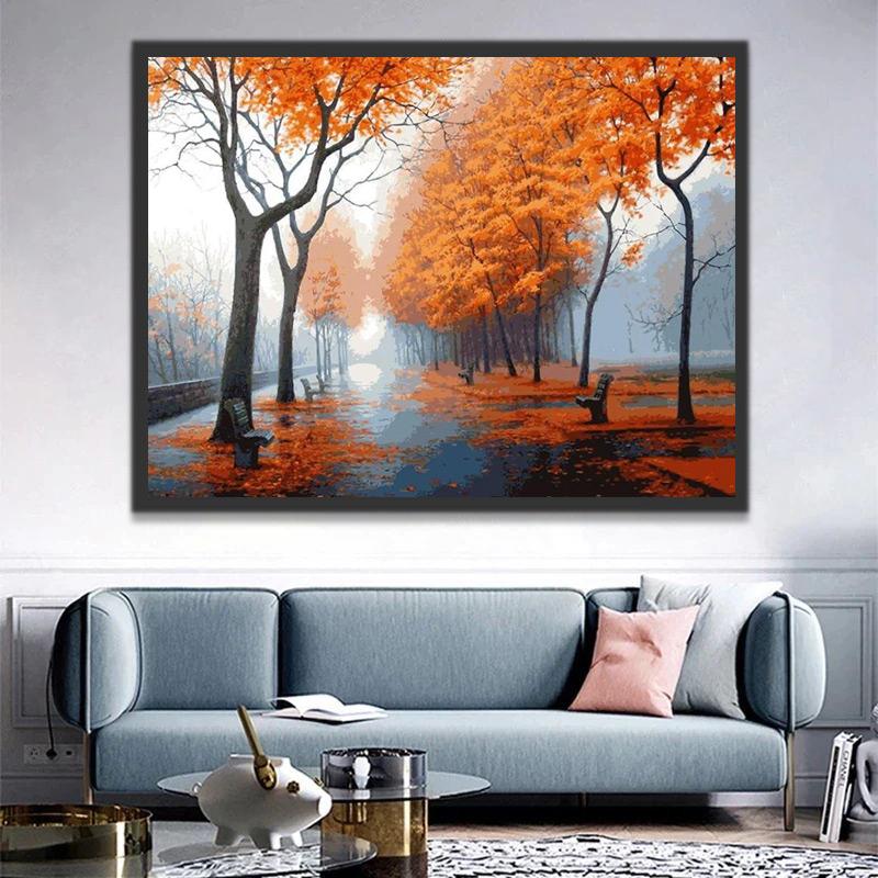 Paysage dans le Brouillard Peinture par Numéros