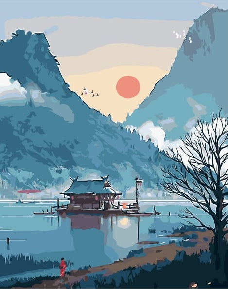 Paysage de Chine Peinture par Numéros