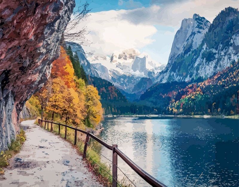 Paysage de Lac Peinture par Numéros