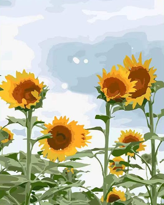 Paysage de Tournesol Peinture par Numéros