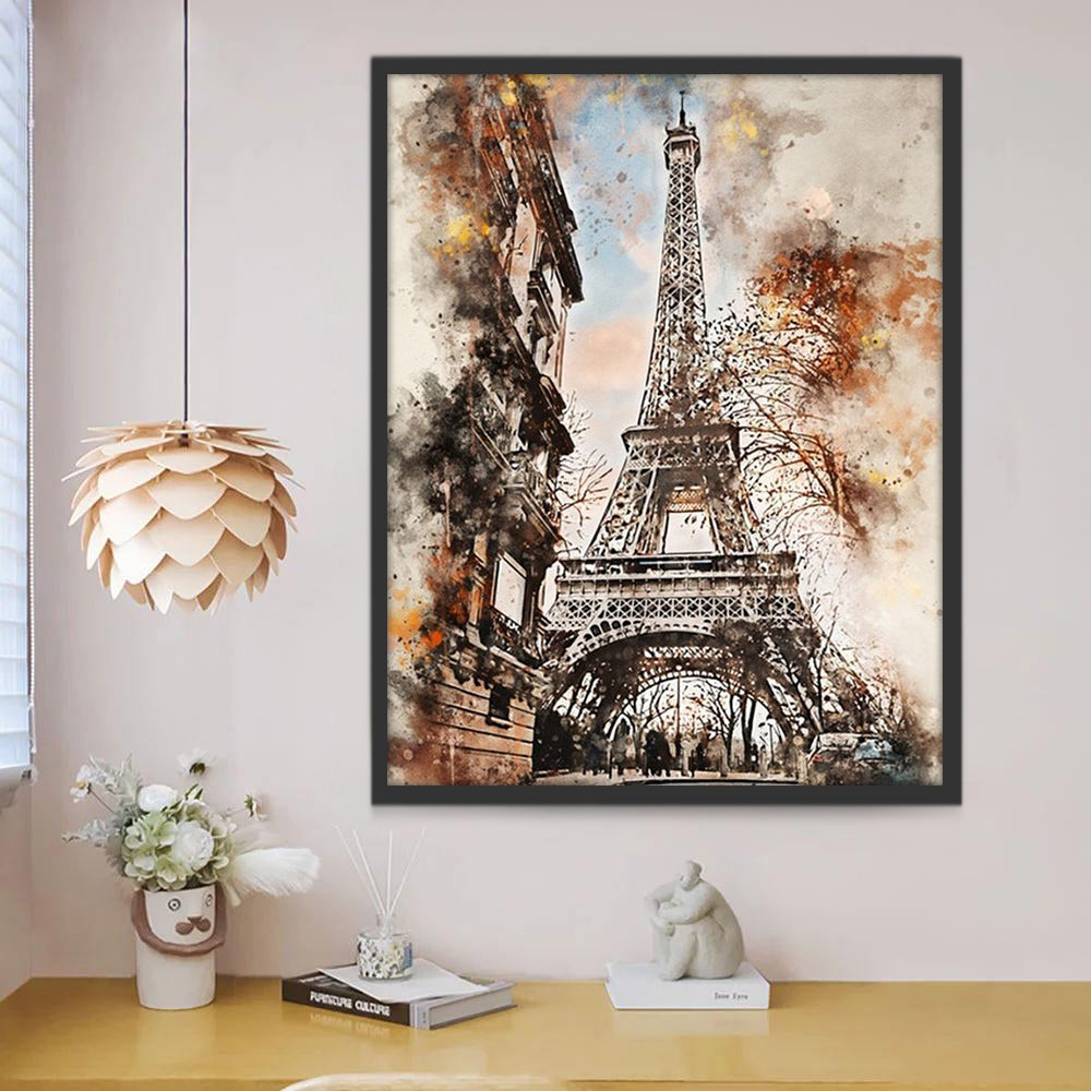Paysage Eiffel Peinture par Numéros