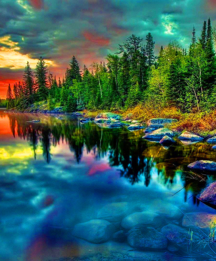 Paysage Naturel Multicolore Peinture par Numéros