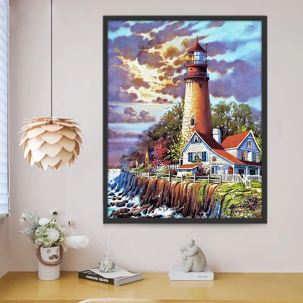 Paysage Phare exceptionnel Peinture par Numéros