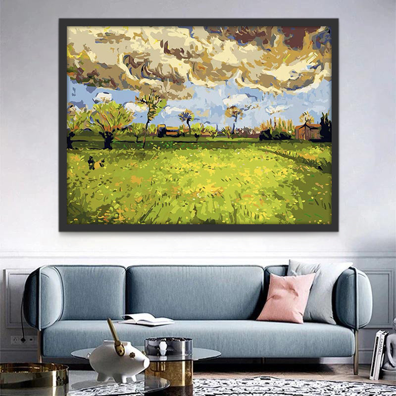 Paysage sous Un Ciel Mouvementé Peinture par Numéros