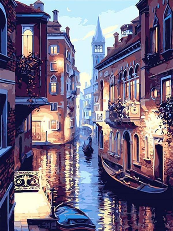 Paysage Ville Venise Peinture par Numéros