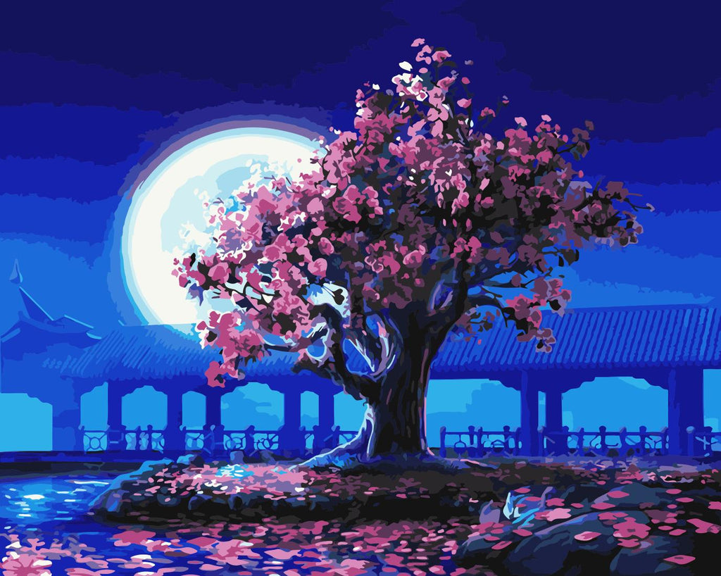 Pêchers sous Lune Peinture par Numéros