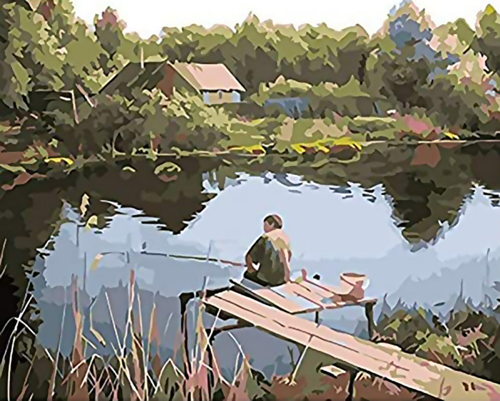 Pêcheur Peinture par Numéros