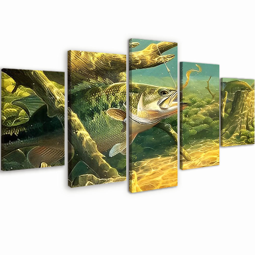 Perche Truite 5 Partie Peinture par Numéros