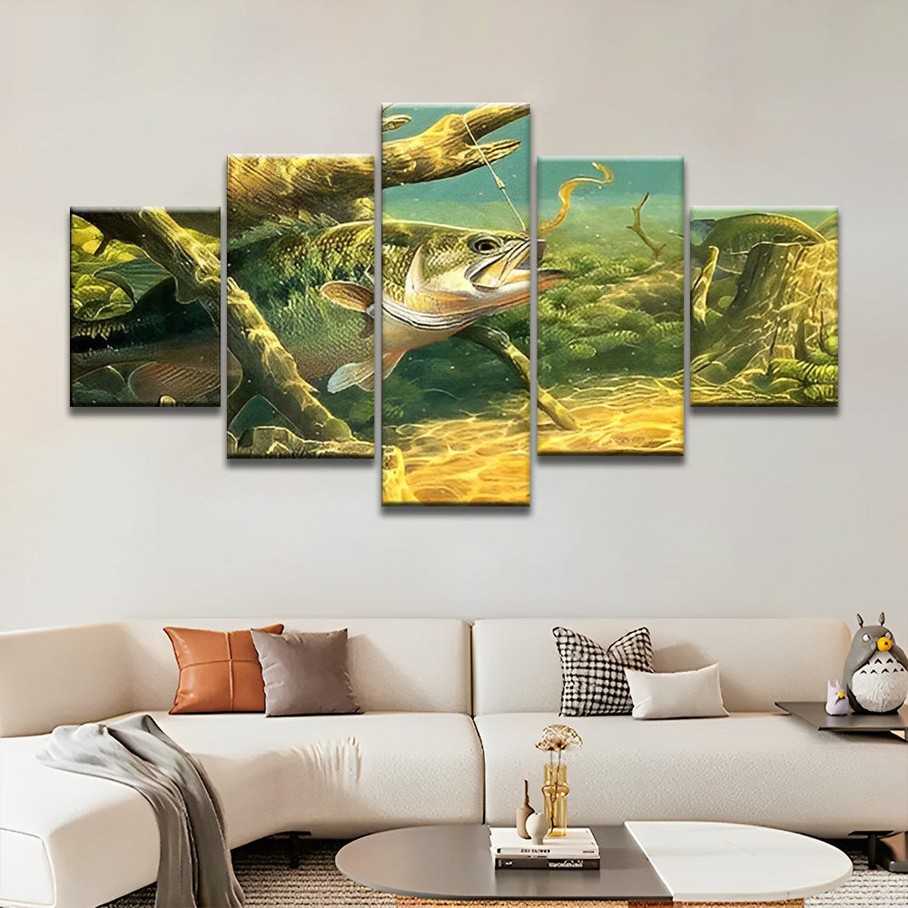 Perche Truite 5 Partie Peinture par Numéros