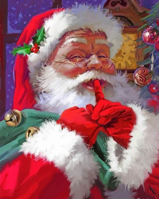 Père Noël Adorable Peinture par Numéros