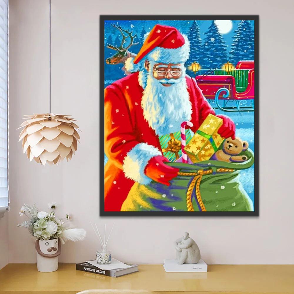 Père Noël arrive en ville Peinture par Numéros