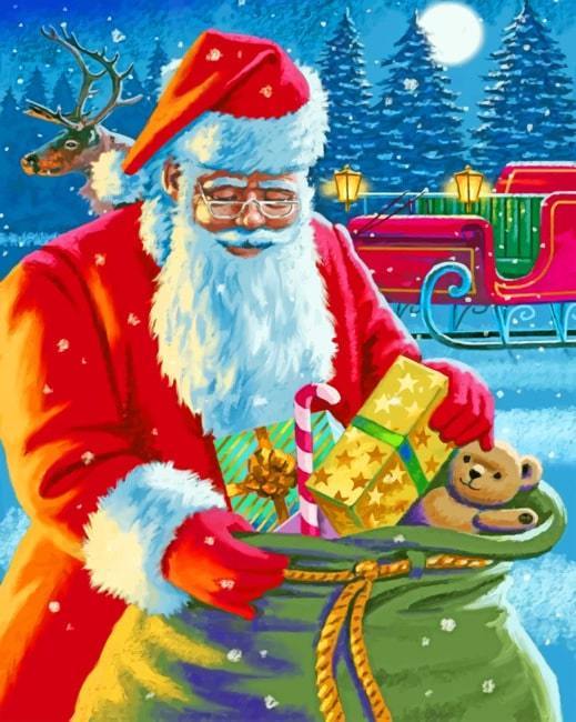 Père Noël arrive en ville Peinture par Numéros