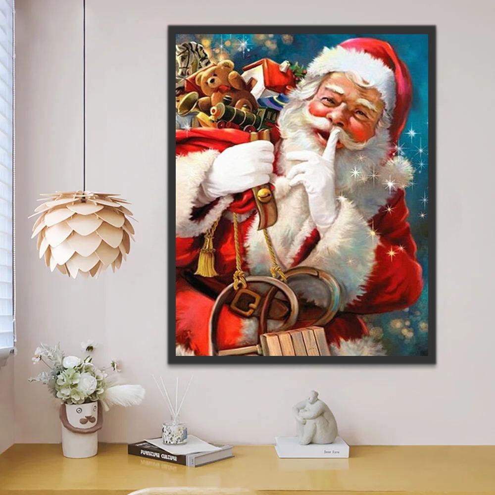 Père Noël Bienveillant Peinture par Numéros