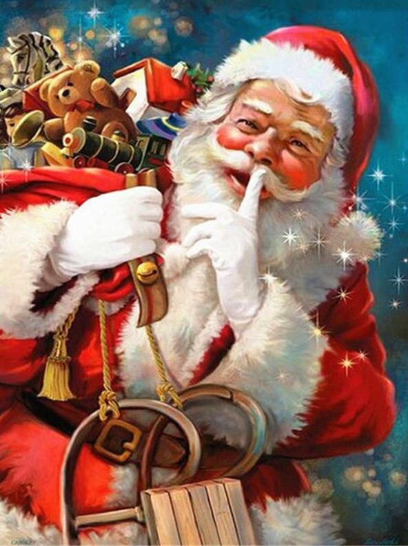 Père Noël Bienveillant Peinture par Numéros