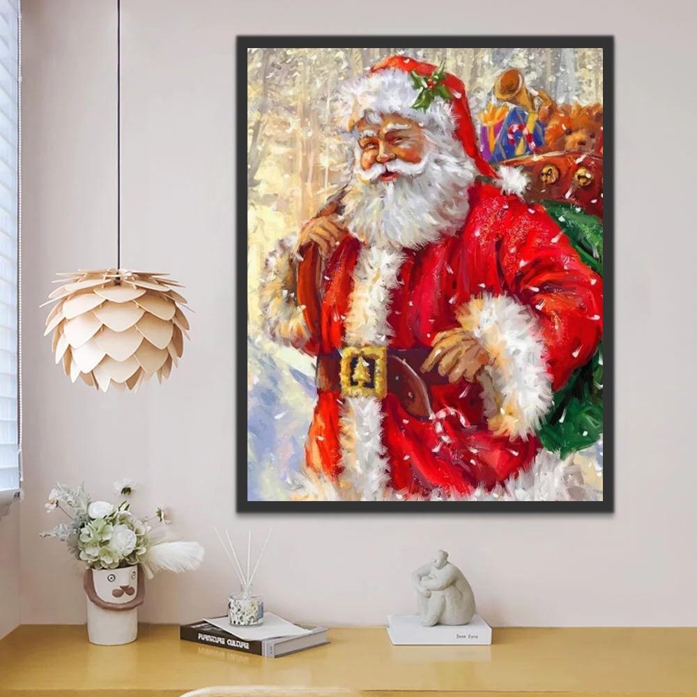 Père Noël et Cadeaux Peinture par Numéros