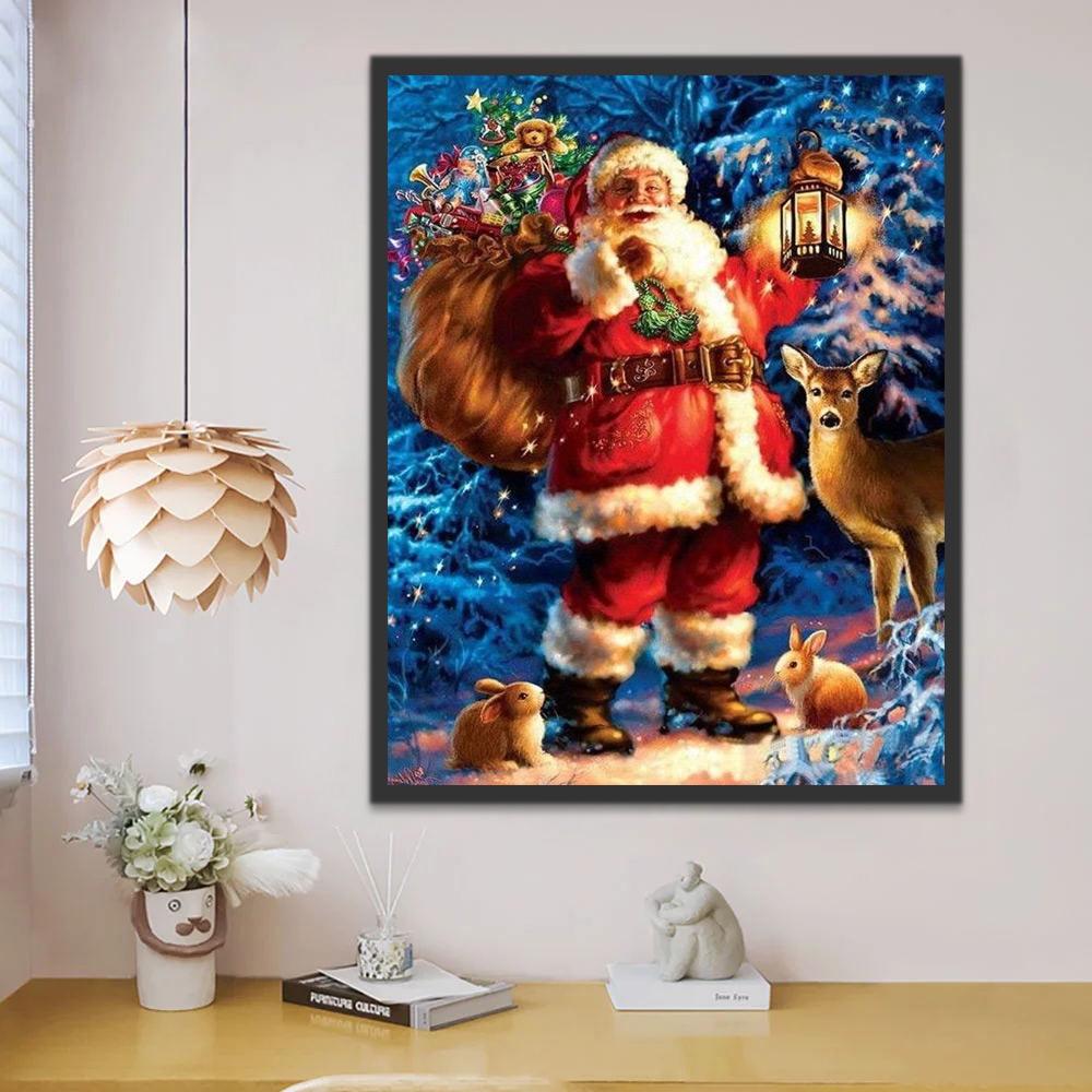 Père Noël et Cerf Peinture par Numéros