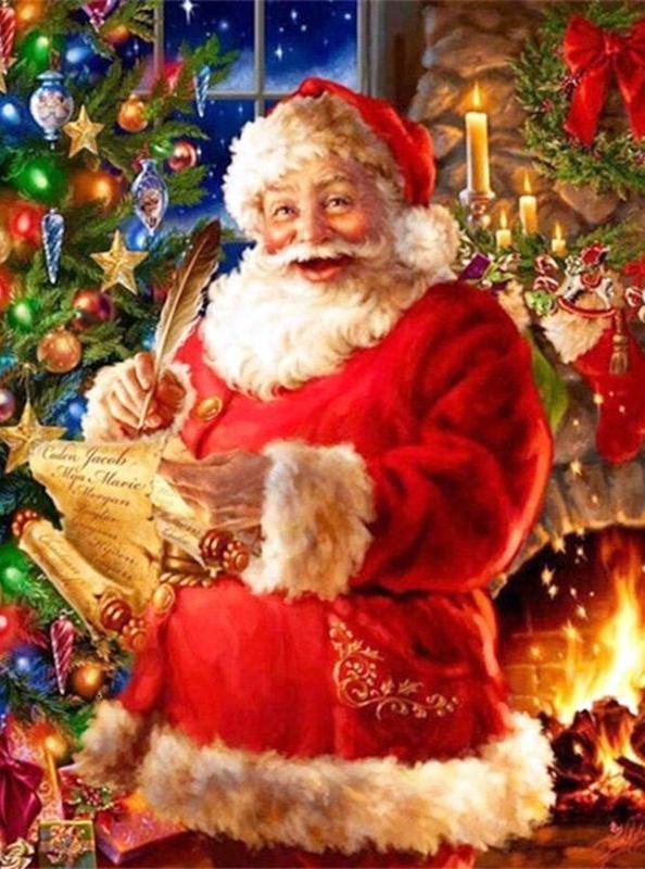 Père Noël et Foyer Peinture par Numéros