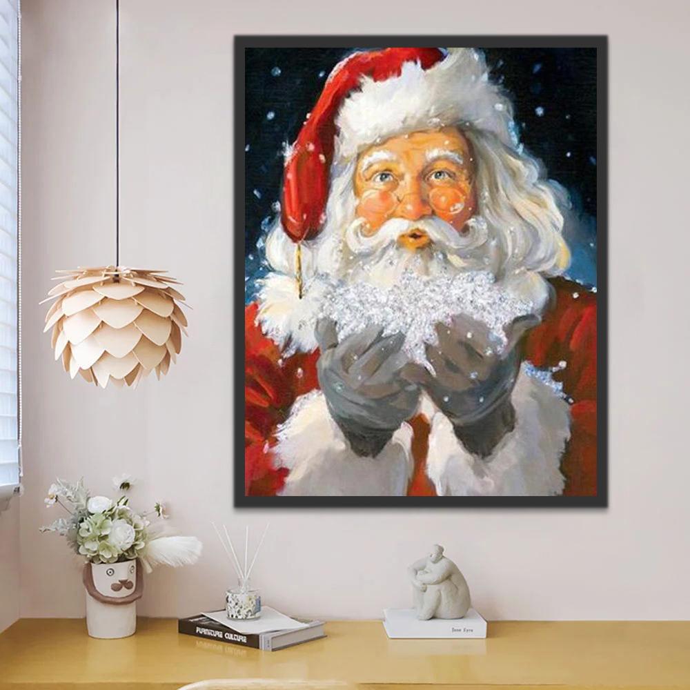 Père Noël et Neige Peinture par Numéros