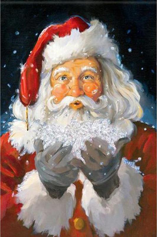 Père Noël et Neige Peinture par Numéros