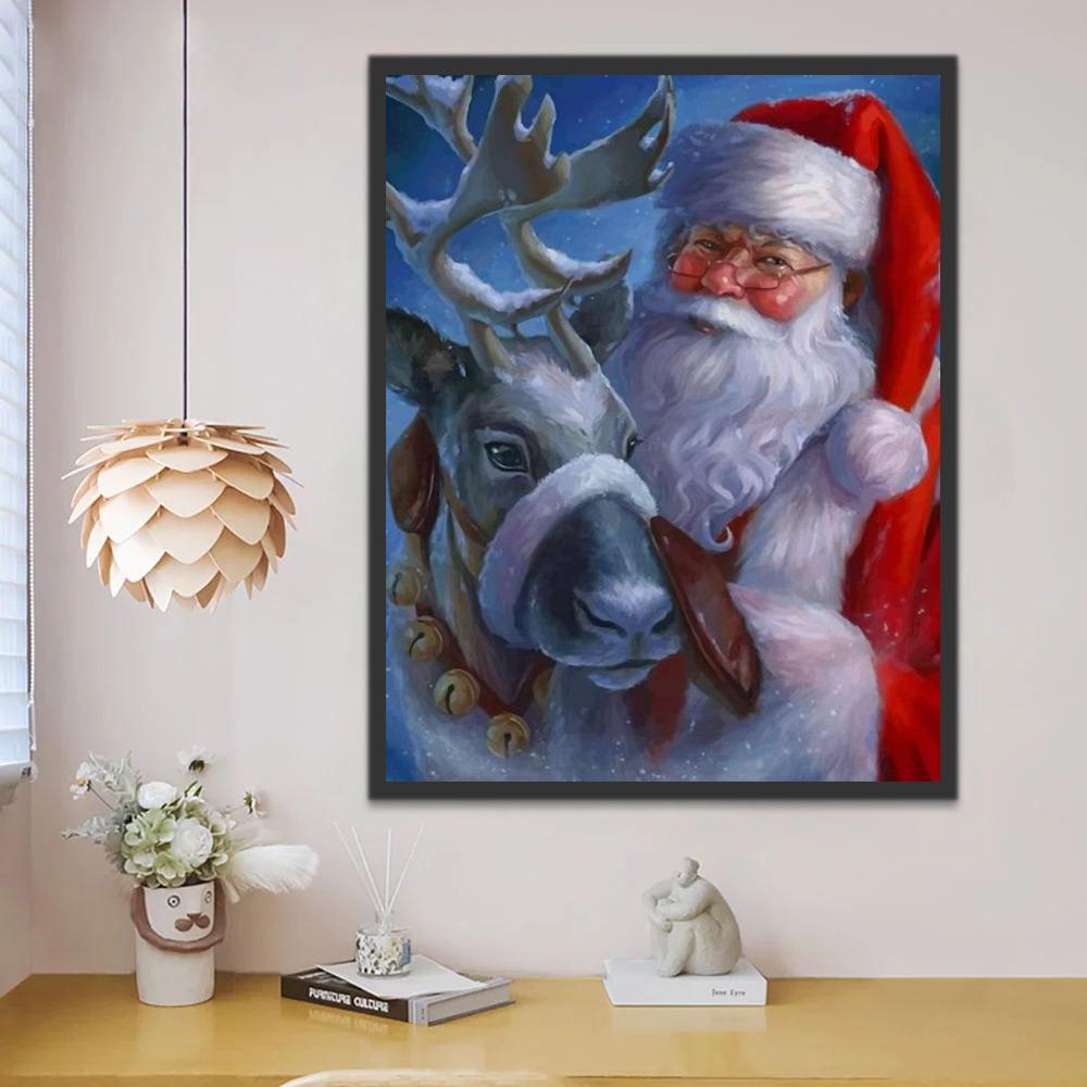 Père Noël et Renne Peinture par Numéros