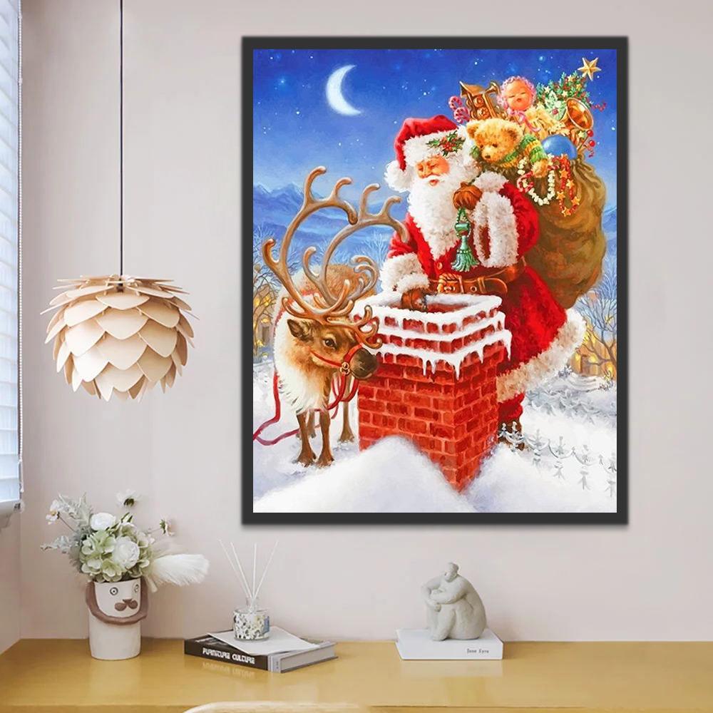 Père Noël et Renne Peinture par Numéros