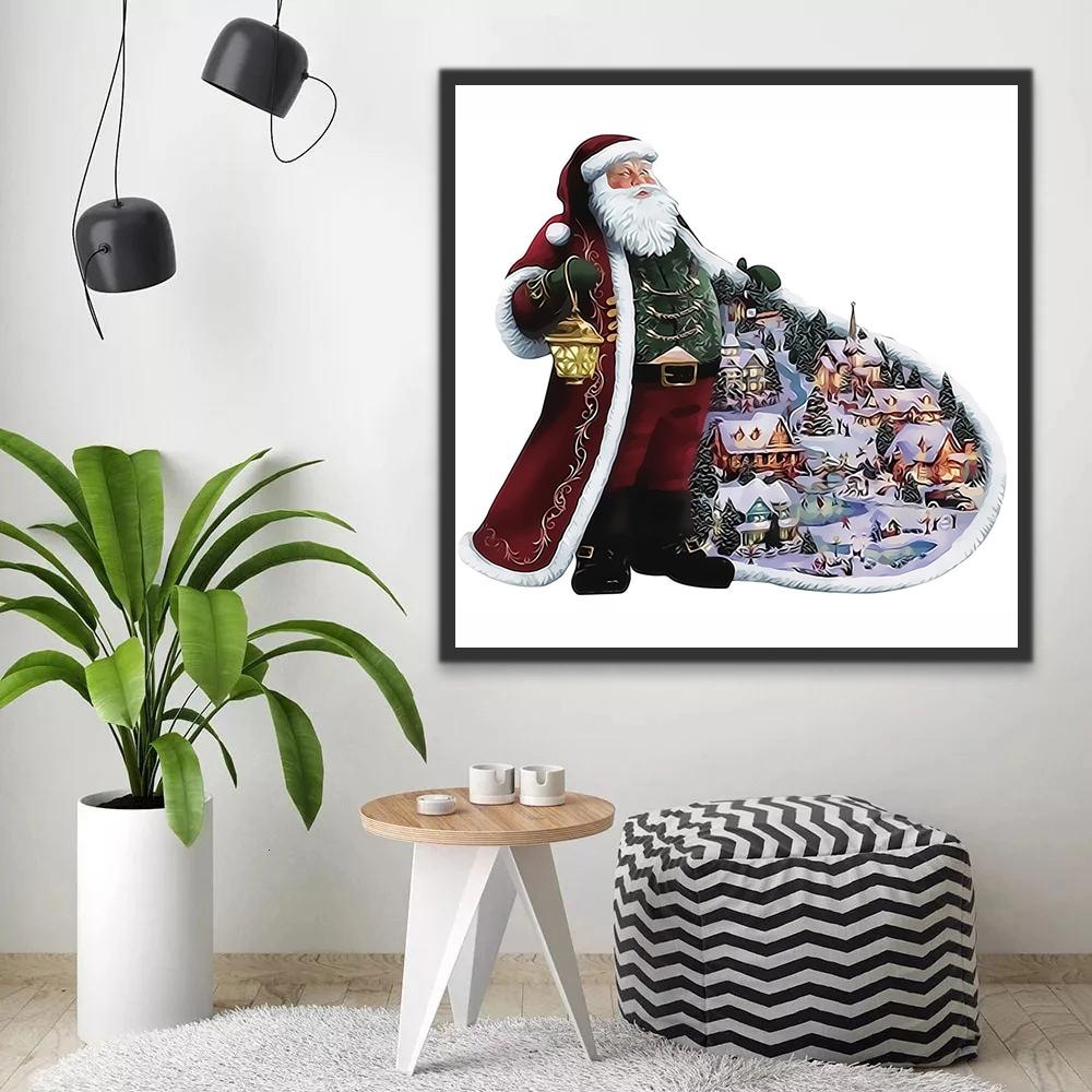 Père Noël et Robe Magnifique Peinture par Numéros