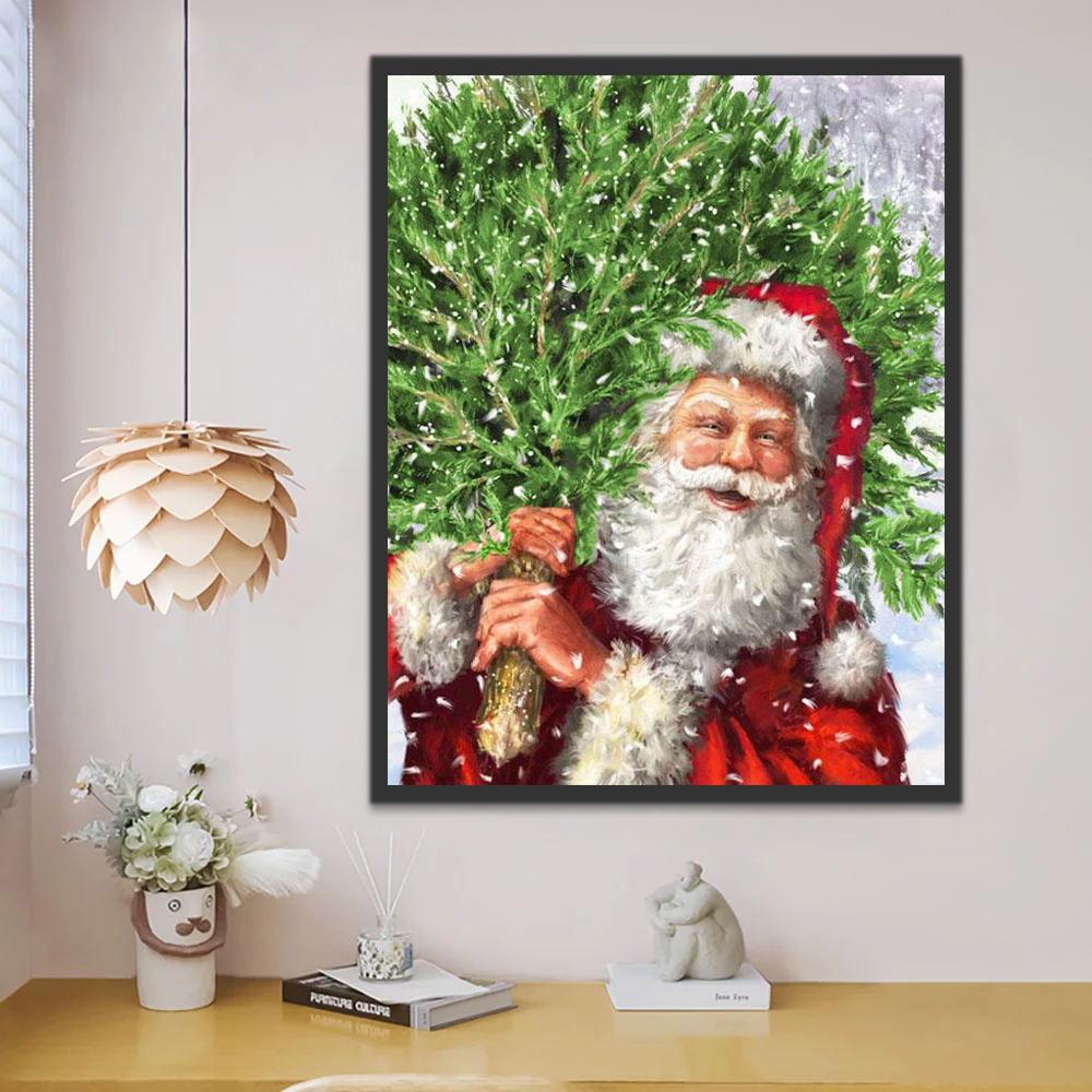 Père Noël et Sapin de Noël Peinture par Numéros