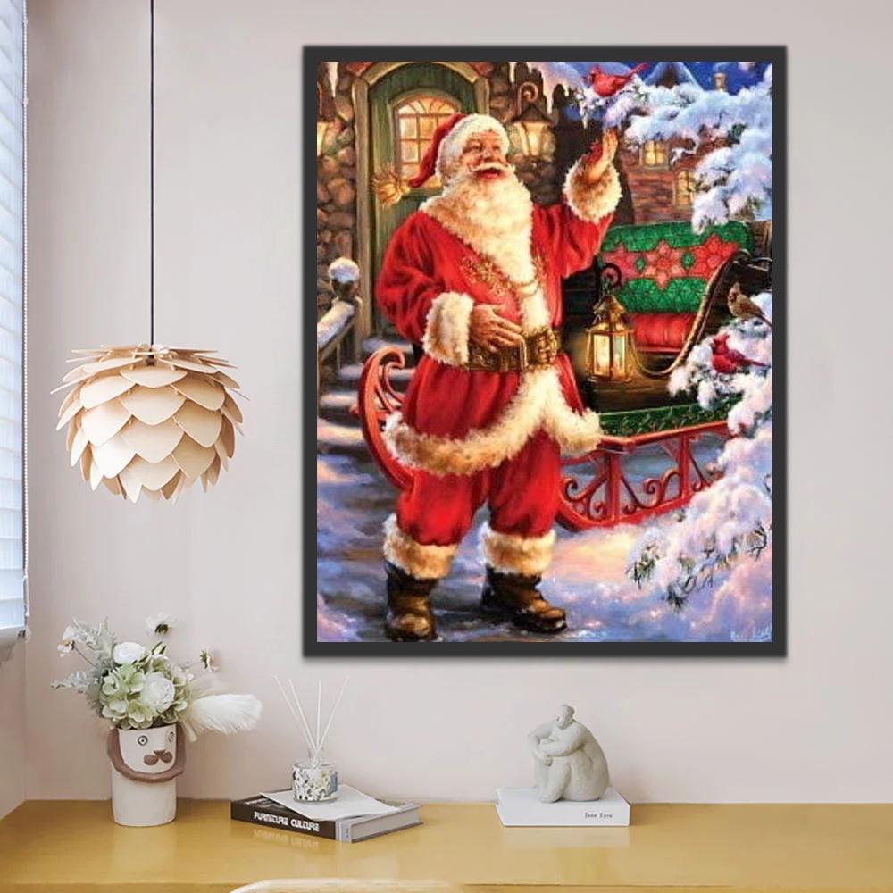 Père Noël et Traîneau Peinture par Numéros