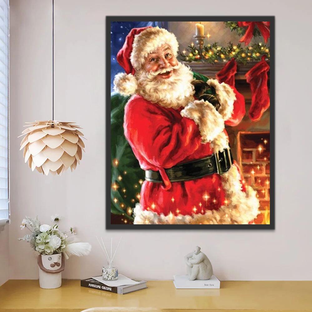 Père Noël Souriant Peinture par Numéros