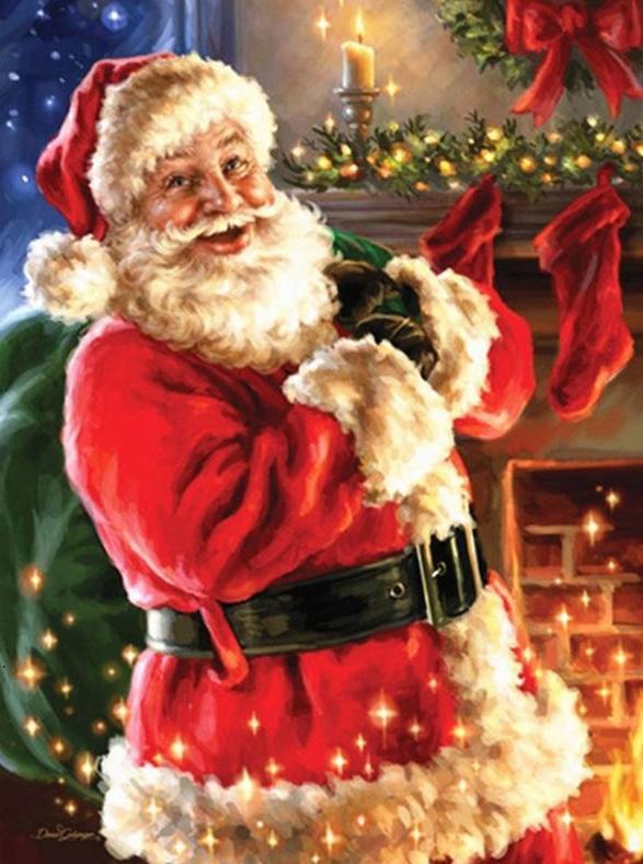 Père Noël Souriant Peinture par Numéros