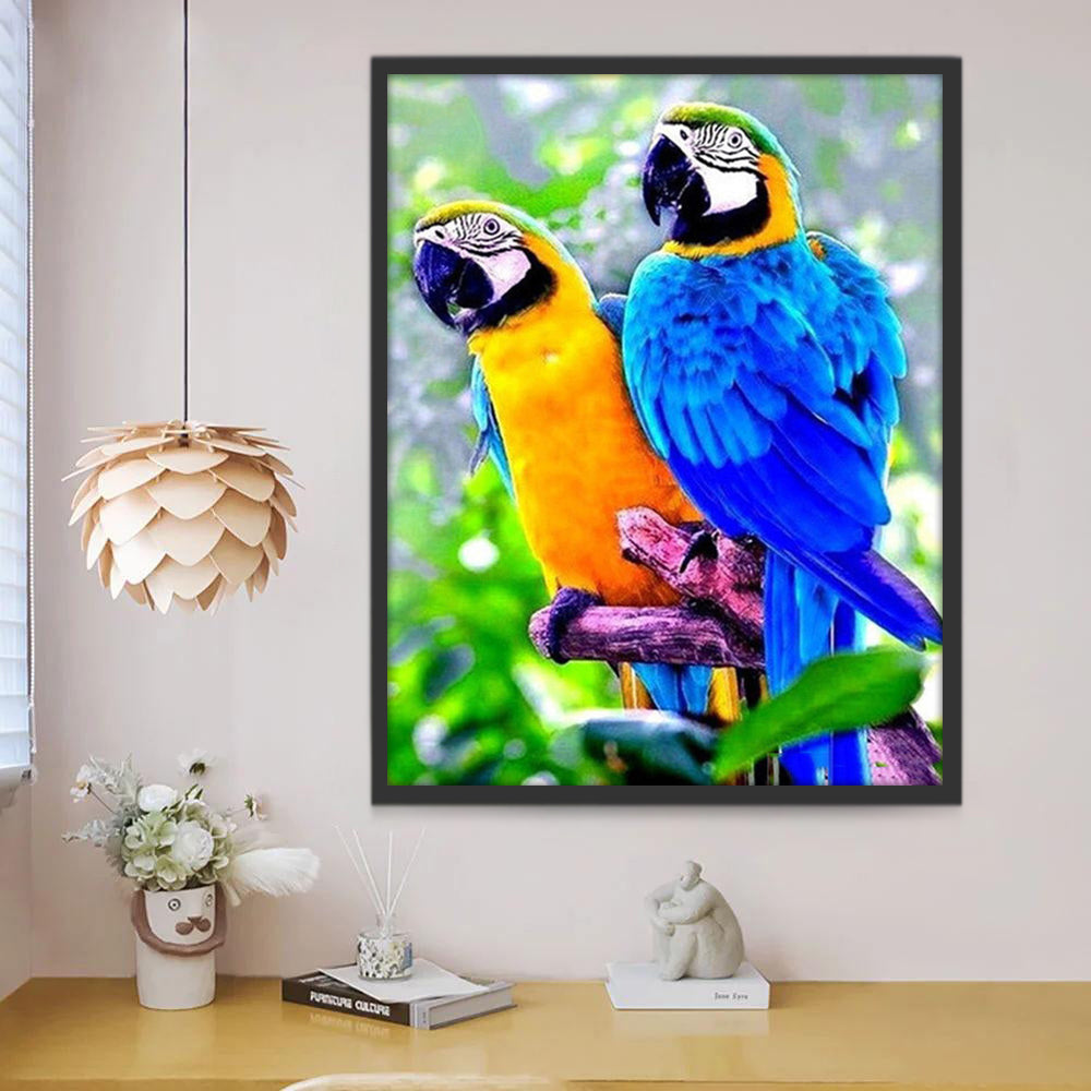 Perroquets Bleus et Jaunes Peinture par Numéros