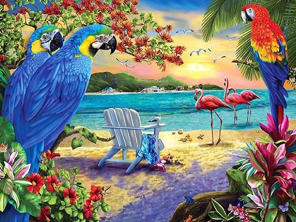 Perroquets et la Mer Peinture par Numéros