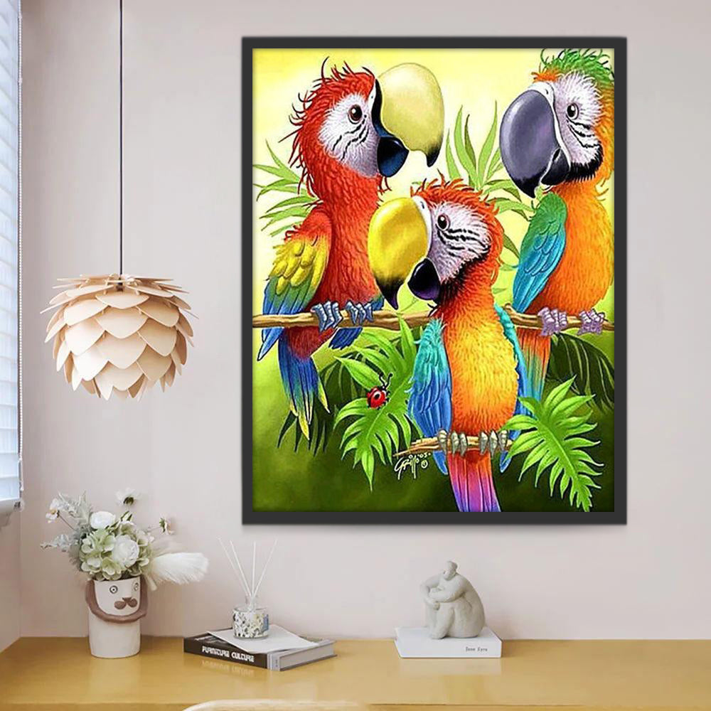 Perroquets Sots Peinture par Numéros