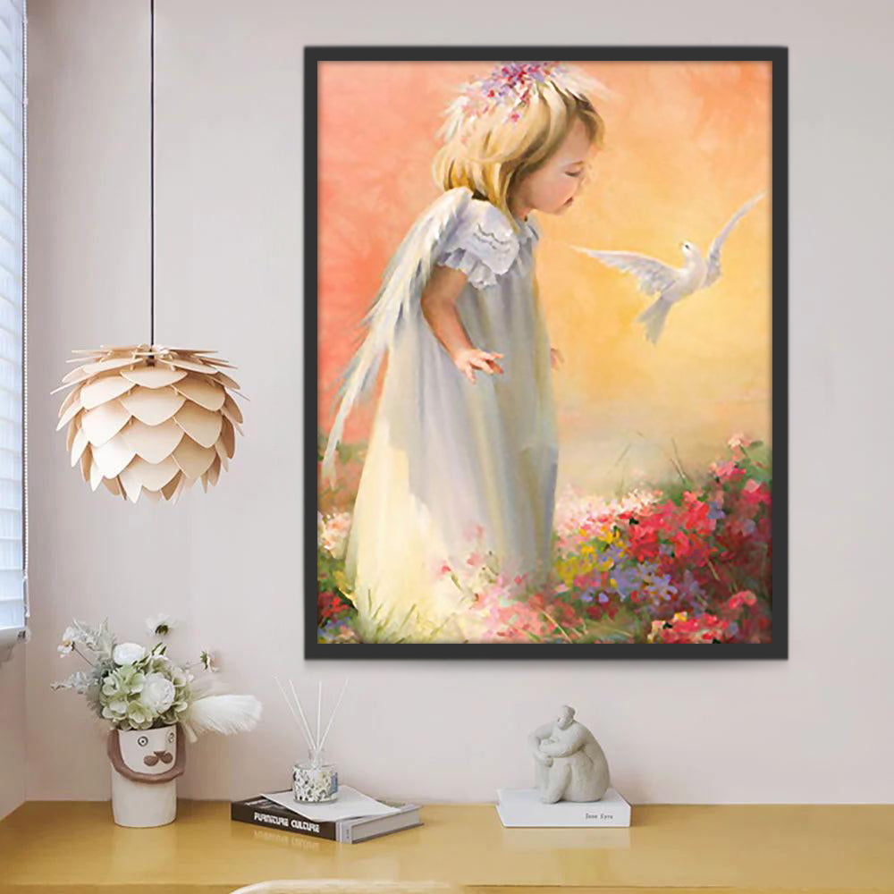 Petit Ange et Colombe Peinture par Numéros