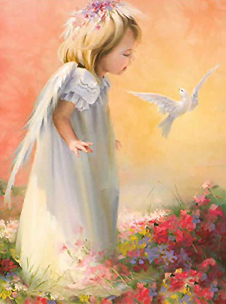 Petit Ange et Colombe Peinture par Numéros