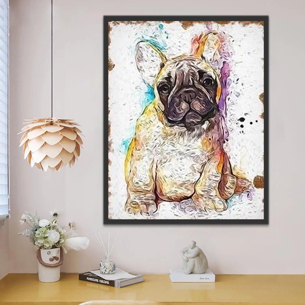 Petit Bouledogue Peinture par Numéros