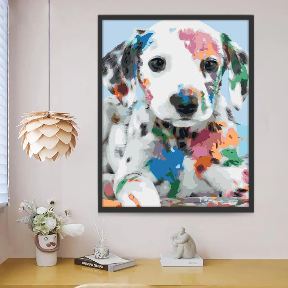 Petit Dalmatien Adorable avec des Taches Peinture par Numéros