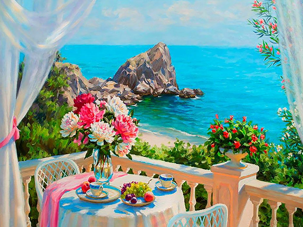 Petit déjeuner sur Terrace Peinture par Numéros